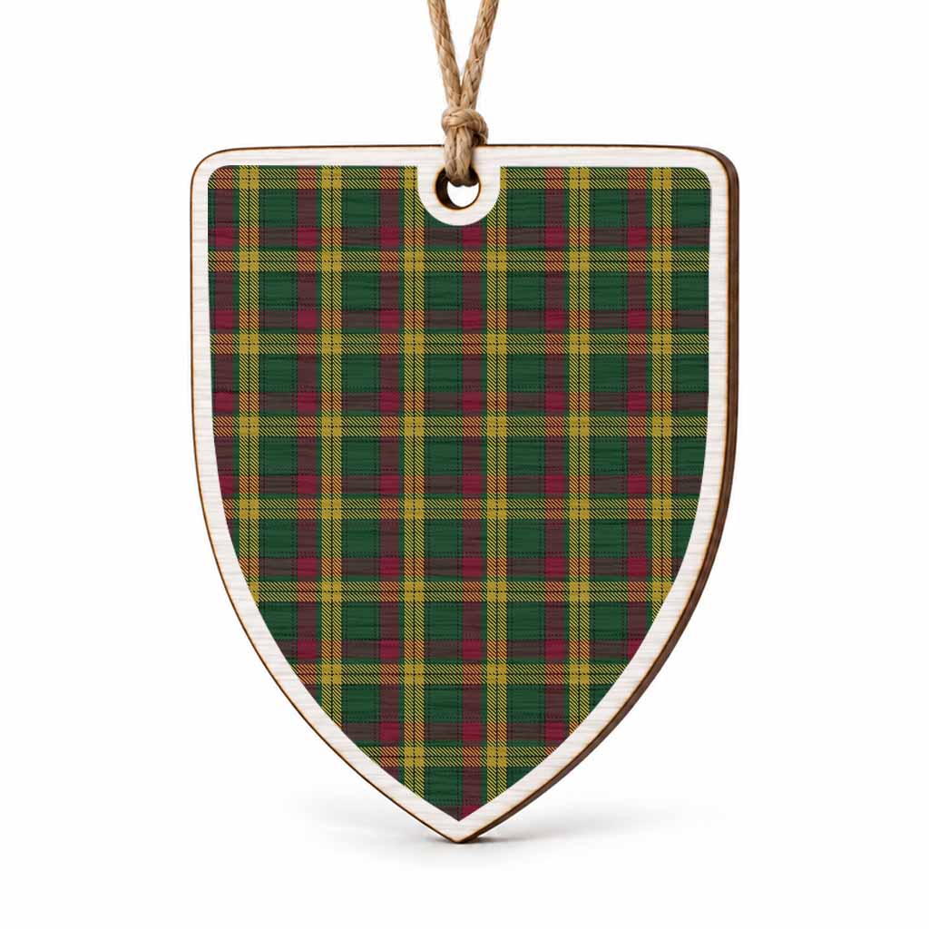 MacMillan (McMillan) Tartan Shield Wood Ornament , Pick Your Clan & Regional Plaid