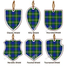 Maitland Tartan Shield Wood Ornament , Pick Your Clan & Regional Plaid