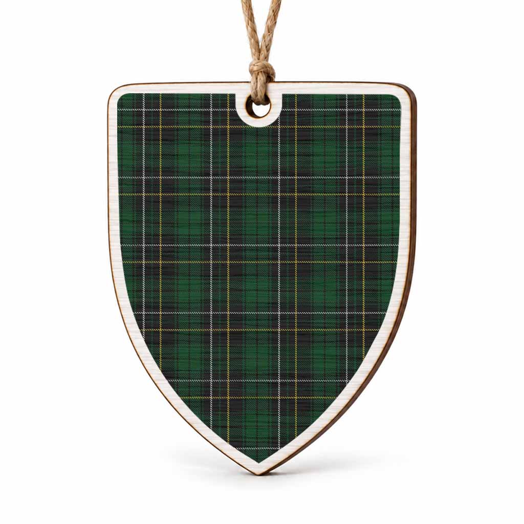 MacAlpine (MacAlpin) Tartan Shield Wood Ornament , Pick Your Clan & Regional Plaid
