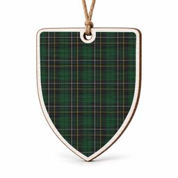 MacAlpine (MacAlpin) Tartan Shield Wood Ornament , Pick Your Clan & Regional Plaid