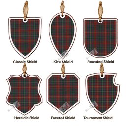 Meath Tartan Shield Wood Ornament , Pick Your Clan & Regional Plaid