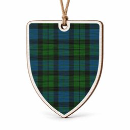 MacKay (McKay) Tartan Shield Wood Ornament , Pick Your Clan & Regional Plaid