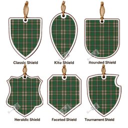 O'Neill (Neill) Tartan Shield Wood Ornament , Pick Your Clan & Regional Plaid
