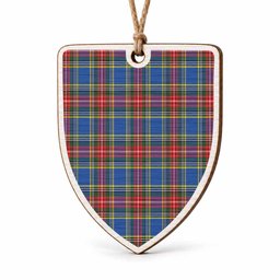 MacBeth (McBeth) Tartan Shield Wood Ornament , Pick Your Clan & Regional Plaid
