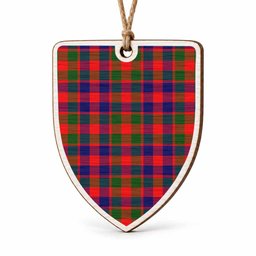 MacGowan (McGowan) Tartan Shield Wood Ornament , Pick Your Clan & Regional Plaid