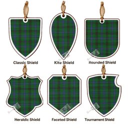 Henderson Tartan Shield Wood Ornament , Pick Your Clan & Regional Plaid