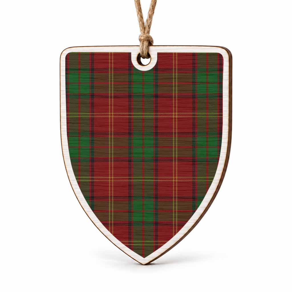 Kirk Tartan Shield Wood Ornament , Pick Your Clan & Regional Plaid