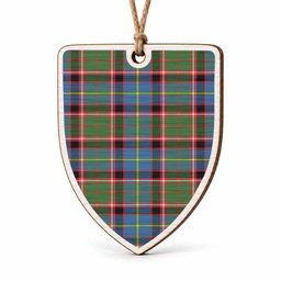 Glass Tartan Shield Wood Ornament , Pick Your Clan & Regional Plaid