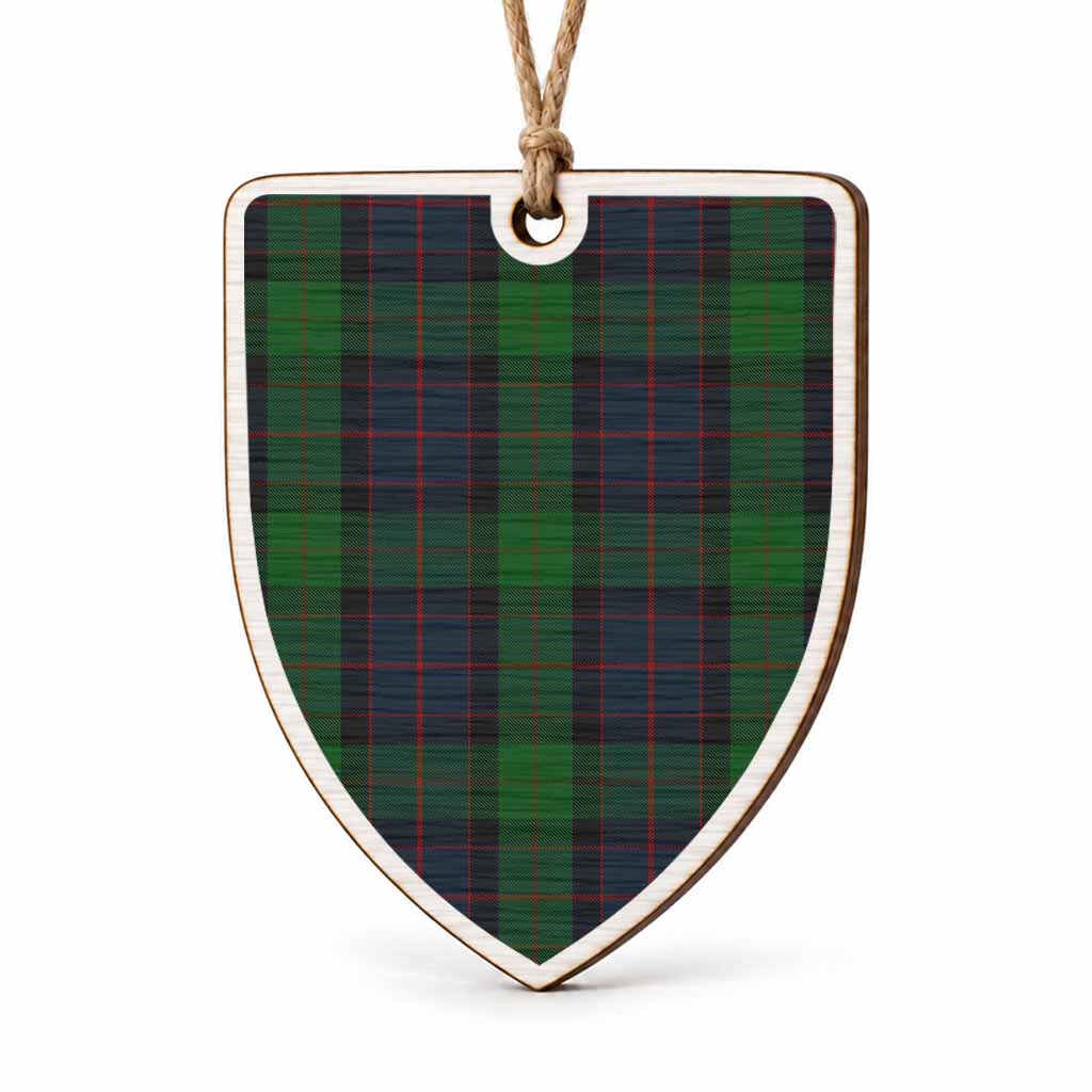 MacWilliam (McWilliam) Tartan Shield Wood Ornament , Pick Your Clan & Regional Plaid