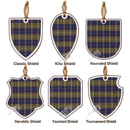 Morris of Wales Tartan Shield Wood Ornament , Pick Your Clan & Regional Plaid