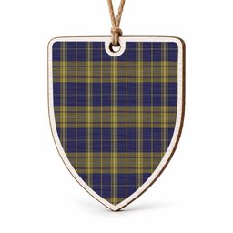 Morris of Wales Tartan Shield Wood Ornament , Pick Your Clan & Regional Plaid