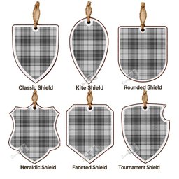 Glen Tartan Shield Wood Ornament , Pick Your Clan & Regional Plaid
