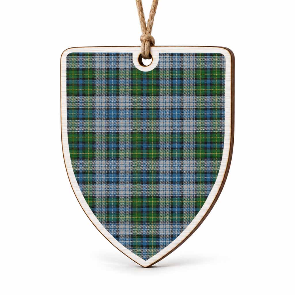 MacNeil (McNeil) Tartan Shield Wood Ornament , Pick Your Clan & Regional Plaid