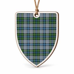 MacNeil (McNeil) Tartan Shield Wood Ornament , Pick Your Clan & Regional Plaid