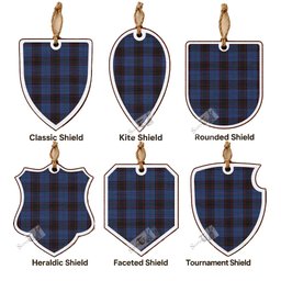 Home (Hume) Tartan Shield Wood Ornament , Pick Your Clan & Regional Plaid
