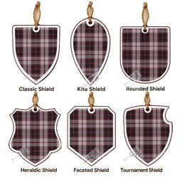 MacPherson (McPherson) Tartan Shield Wood Ornament , Pick Your Clan & Regional Plaid