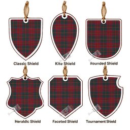 MacDonald (McDonald) of Glencoe Tartan Shield Wood Ornament , Pick Your Clan & Regional Plaid