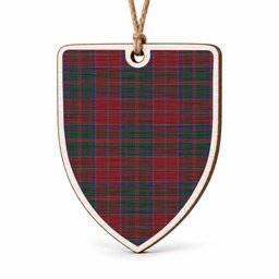 MacDonald (McDonald) of Glencoe Tartan Shield Wood Ornament , Pick Your Clan & Regional Plaid