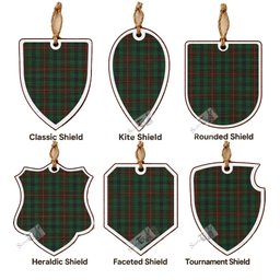 Tennant Tartan Shield Wood Ornament , Pick Your Clan & Regional Plaid