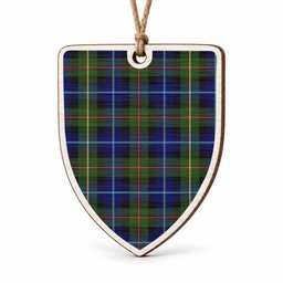 Smith Tartan Shield Wood Ornament , Pick Your Clan & Regional Plaid