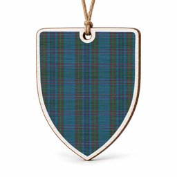 Watkins of Wales Tartan Shield Wood Ornament , Pick Your Clan & Regional Plaid