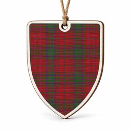 MacDougall (McDougall) Tartan Shield Wood Ornament , Pick Your Clan & Regional Plaid