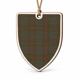 Gray Tartan Shield Wood Ornament , Pick Your Clan & Regional Plaid