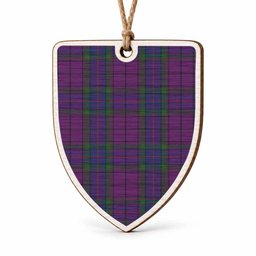 Wardlaw Tartan Shield Wood Ornament , Pick Your Clan & Regional Plaid