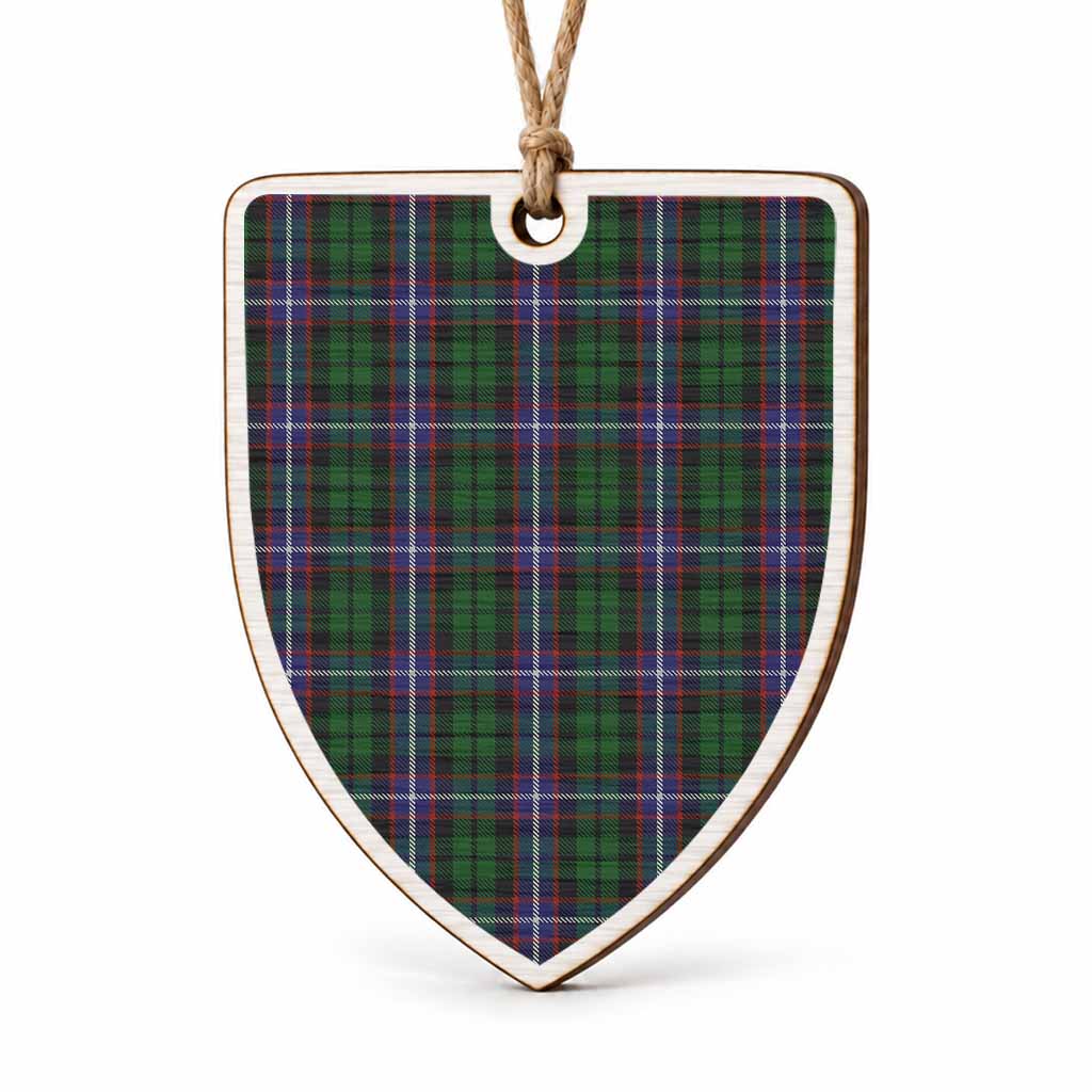 Russell Tartan Shield Wood Ornament , Pick Your Clan & Regional Plaid