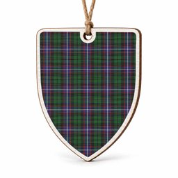 Russell Tartan Shield Wood Ornament , Pick Your Clan & Regional Plaid