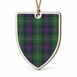 Sutherland Tartan Shield Wood Ornament , Pick Your Clan & Regional Plaid