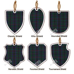 Phillips of Wales Tartan Shield Wood Ornament , Pick Your Clan & Regional Plaid