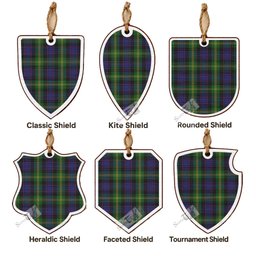 Watson Tartan Shield Wood Ornament , Pick Your Clan & Regional Plaid