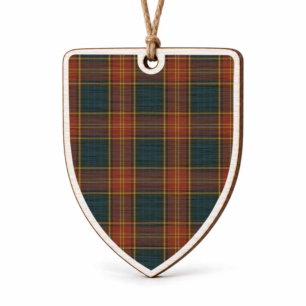 Roscommon Tartan Shield Wood Ornament , Pick Your Clan & Regional Plaid