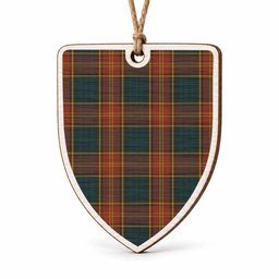 Roscommon Tartan Shield Wood Ornament , Pick Your Clan & Regional Plaid