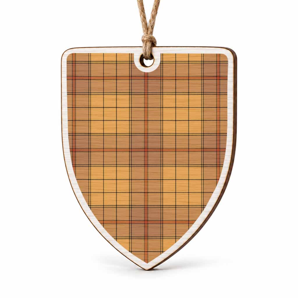 Ulster Tartan Shield Wood Ornament , Pick Your Clan & Regional Plaid