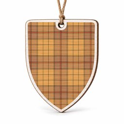 Ulster Tartan Shield Wood Ornament , Pick Your Clan & Regional Plaid