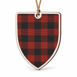 Rob Roy Macgregor Tartan Shield Wood Ornament , Pick Your Clan & Regional Plaid