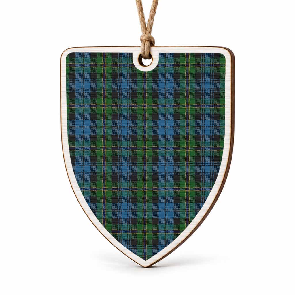 Polaris Tartan Shield Wood Ornament , Pick Your Clan & Regional Plaid