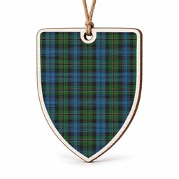 Polaris Tartan Shield Wood Ornament , Pick Your Clan & Regional Plaid