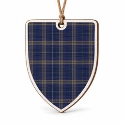 Rhys of Wales Tartan Shield Wood Ornament , Pick Your Clan & Regional Plaid