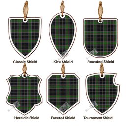 Webster Tartan Shield Wood Ornament , Pick Your Clan & Regional Plaid