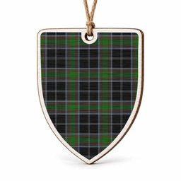 Webster Tartan Shield Wood Ornament , Pick Your Clan & Regional Plaid