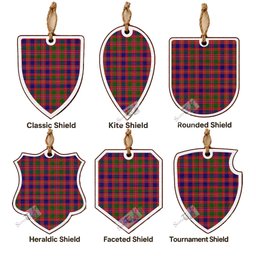 Wright Tartan Shield Wood Ornament , Pick Your Clan & Regional Plaid