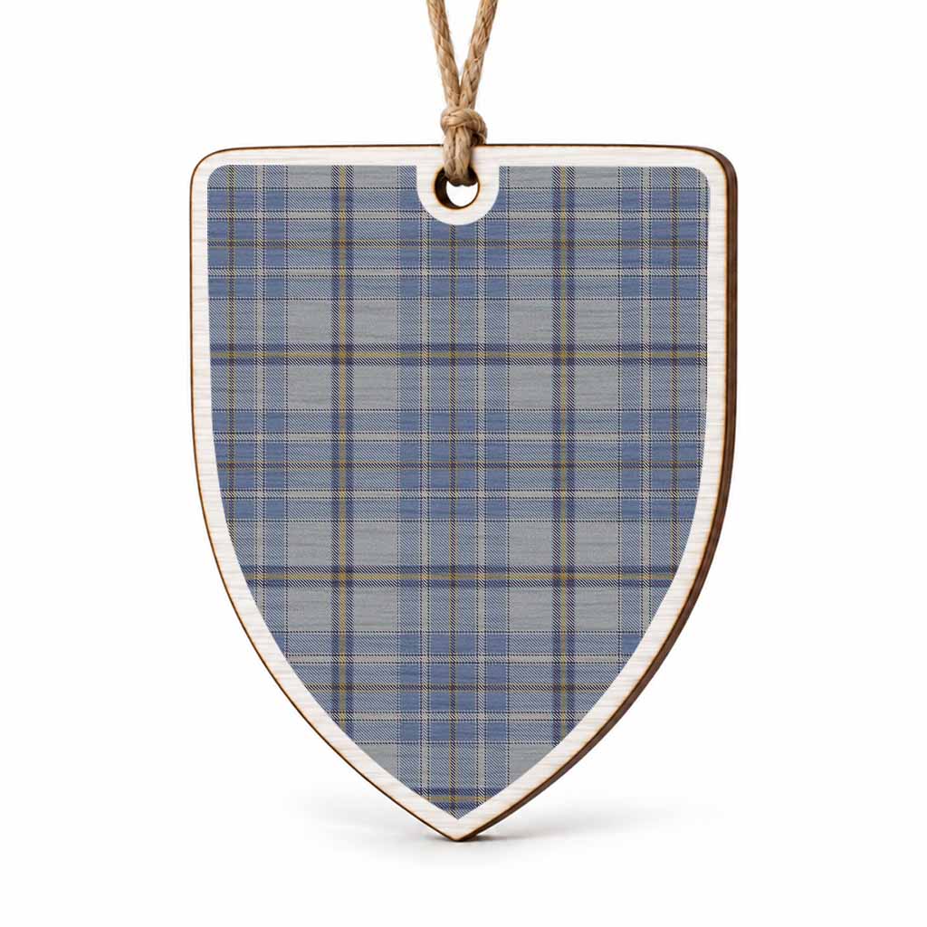 Tweedie Tartan Shield Wood Ornament , Pick Your Clan & Regional Plaid