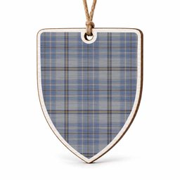 Tweedie Tartan Shield Wood Ornament , Pick Your Clan & Regional Plaid