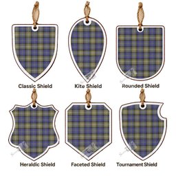Rennie Tartan Shield Wood Ornament , Pick Your Clan & Regional Plaid