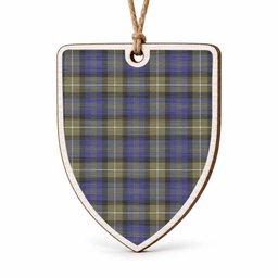 Rennie Tartan Shield Wood Ornament , Pick Your Clan & Regional Plaid