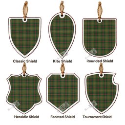 Symington Tartan Shield Wood Ornament , Pick Your Clan & Regional Plaid
