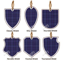Payne Tartan Shield Wood Ornament , Pick Your Clan & Regional Plaid